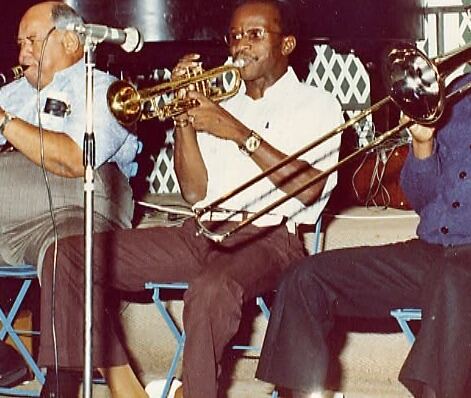Teddy Riley (tp) à la Grande Parade 1975 — © Gérard Demonchy / Riviera Jazz Club — Tous droits réservés