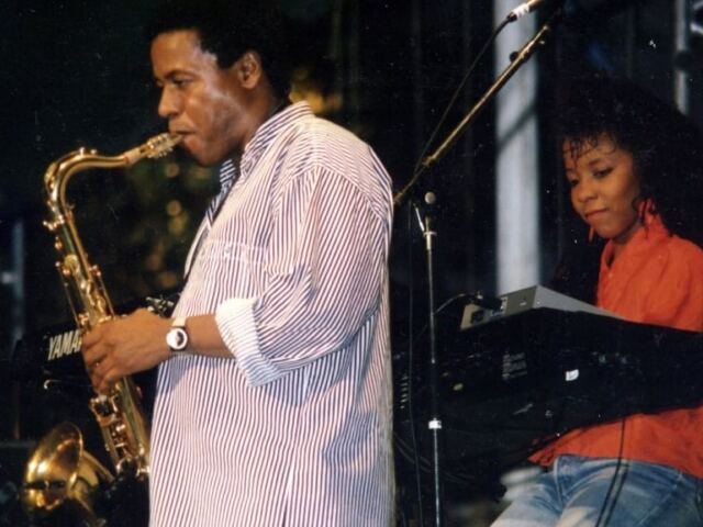 Patrice Rushen avec Wayne Shorter à la Grande Parade 1988 — © Gérard Demonchy / Riviera Jazz Club