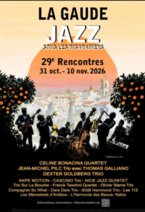 Affiche Jazz sous les Bigaradiers 2026 à La Gaude